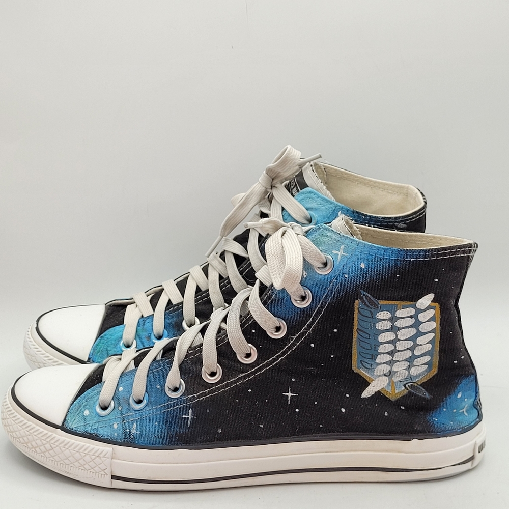 Stars And Galaxy Hightop Shoes Size 9.5 In Womens - Picture 15 of 16